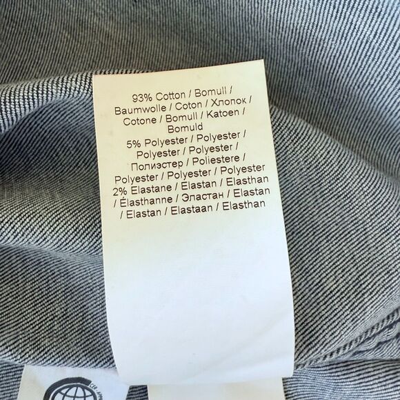 GANNI 90's Acid Wash Stretch Denim Puff Sleeve Mock Neck Cult Mini Dress Size 36 - Picture 10 of 16